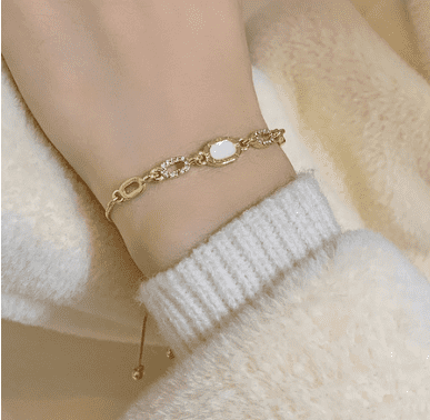 Bracelet & H Letter Ring Combo