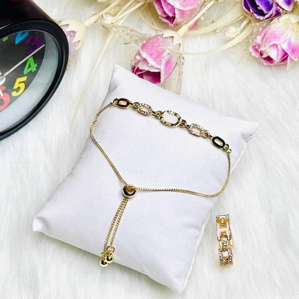 Bracelet & H Letter Ring Combo